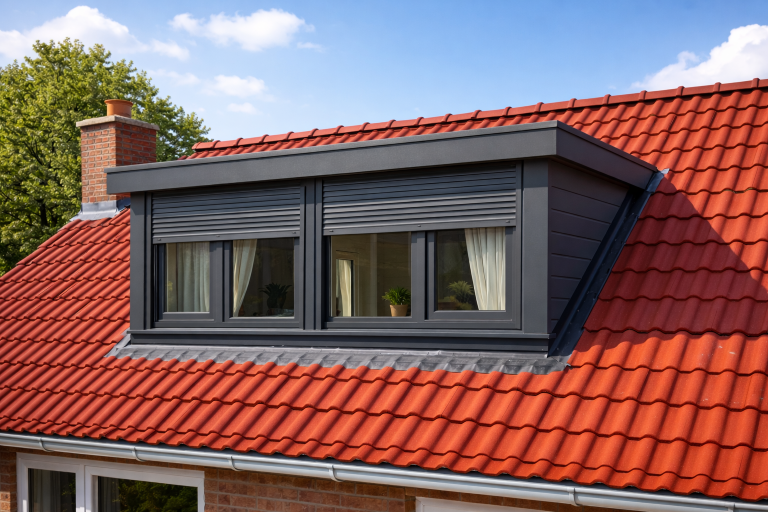 Zwart Prefab Dakkapel Rood dak